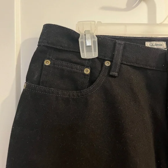 LL Bean Jeans Women 14 Reg Original Relaxed Fit Black 100% Cotton Vintage NWOT - Picture 3 of 12